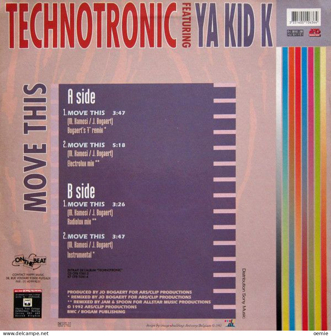 TECHNOTRONIC FEATURING YA KID K  °  MOVE THIS - 45 T - Maxi-Single