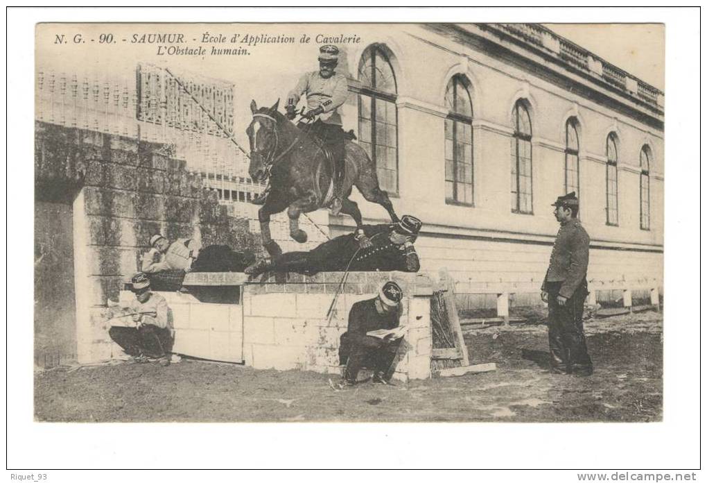 N.G. 90 - Ecole D'Application De Cavalerie, L'Obstacle Humain - Saumur