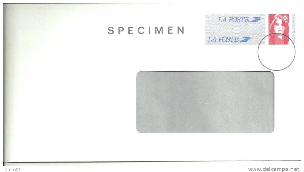 Enveloppe 22,5x11,5 PAP "Marianne De Briat" Surchargé SPECIMEN - Specimen