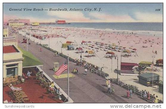 New Jersey Atlantic City General View Beach Boardwalk - Atlantic City