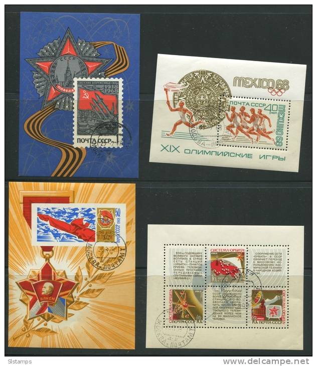 Russia 1968 Mi Block 50-53 First Day Cancel /CTO  CV 10 Euro - Feuilles Complètes