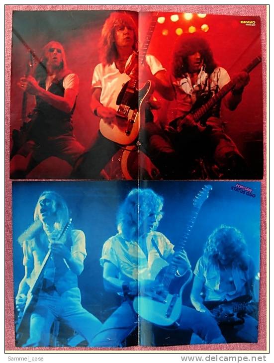 2 Kleine Musik-Poster  Gruppe Status Quo  -  1Rückseite : Adam Ant ,  Von Popcorn Und Bravo Ca. 1982 - Posters