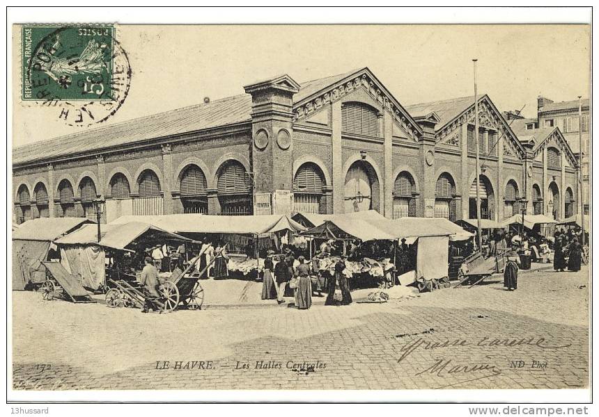 Carte Postale Ancienne Le Havre - Les Halles Centrales - Marché, Commerces - Unclassified