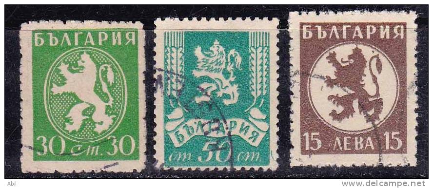 Bulgarie 1945 N°Y.T. :  456 à 458 Obl. - Used Stamps