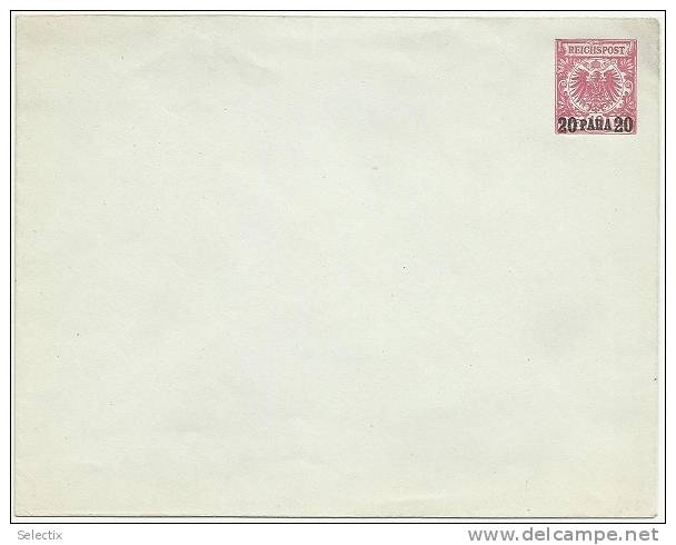 Germany 1890 Ottoman Levant - Postal Stationery Envelope Cover - Covers & Documents