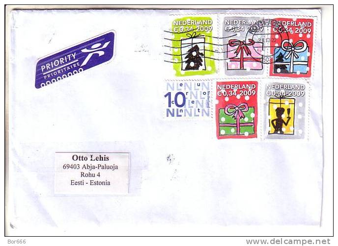 GOOD NETHERLANDS Postal Cover To ESTONIA 2013 - Good Stamped: Christmas - Storia Postale