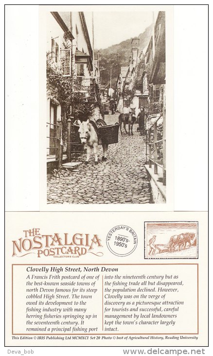 Postcard CLOVELLY High Street Devon Francis Frith Nostalgia Repro - Clovelly