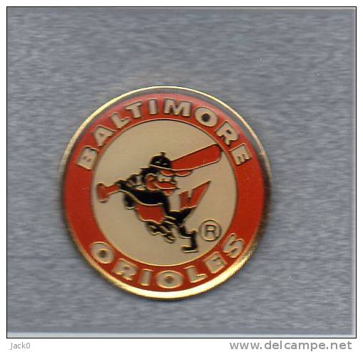 Pin´s  Sport   Baseball  BALTIMORE  ORIOLES  Verso  Official Licensee Major Ligue Baseball 1986 - Honkbal