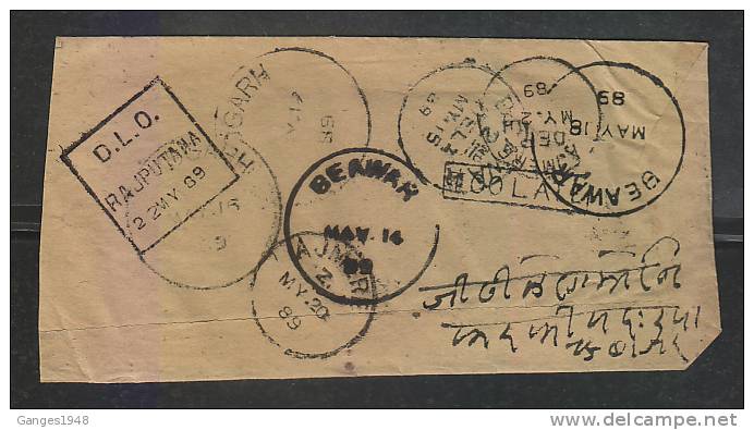 India..1889  REFUSED..SLO..RAJASTHAN.. POSTAGE DUR Hand Made Cover   #  46558   Indien Inde - 1858-79 Compañia Británica Y Gobierno De La Reina