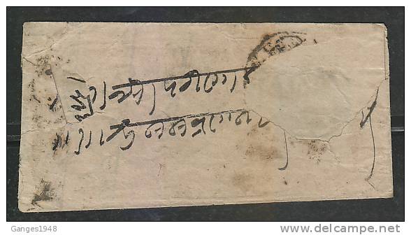 India..1879  Postage Due.. 3 Railway  T.P.O. Marks   Hand Made Cover To Kamptee   #  46555   Indien Inde - 1858-79 Compañia Británica Y Gobierno De La Reina
