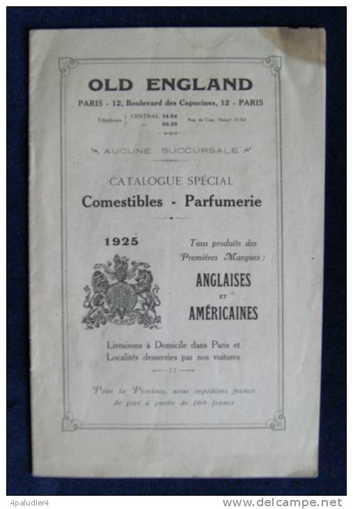 Parfums Catalogue OLD ENGLAND 1925 Parfumerie Accessoires Comestibles Thés Biscuits My Hobby - Cataloghi