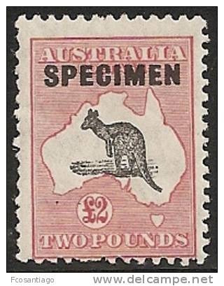 AUSTRALIA 1931/36 - Yvert #87b - MLH * (Specimen) - Neufs