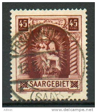 Sarre -Piéta De Blieskastel YT 101 Obl. / Saargebiet- Madonna Von Blieskastel Mi.Nr. 102 Gest. - Oblitérés