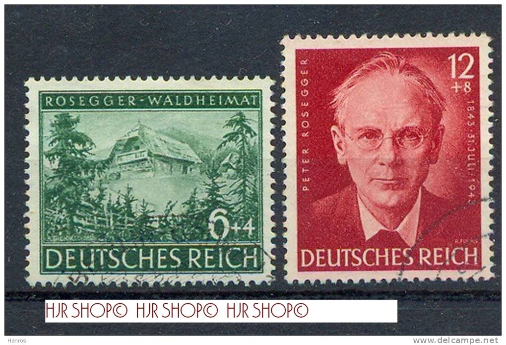 1943, MiNr. 855+856  Gest., Satz 2 W  Zustand: I-II - Gebraucht