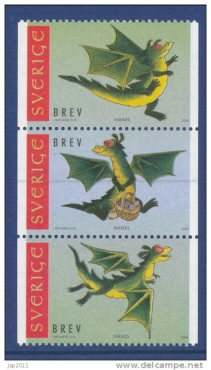 Sweden 2000 Facit #  2173-2175. Dragon, MNH (**) - Neufs