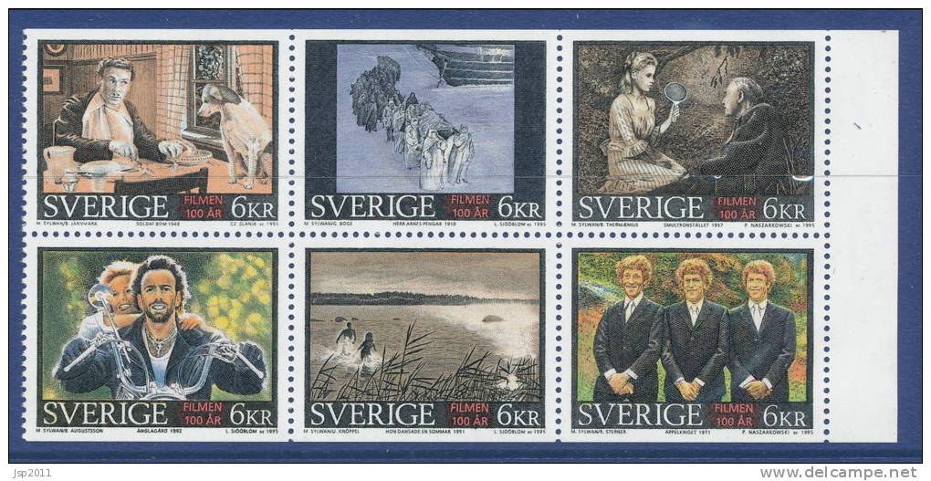 Sweden 1995 Facit #  1917-1922. 100 Years Of Cinema, MNH (**) - Unused Stamps