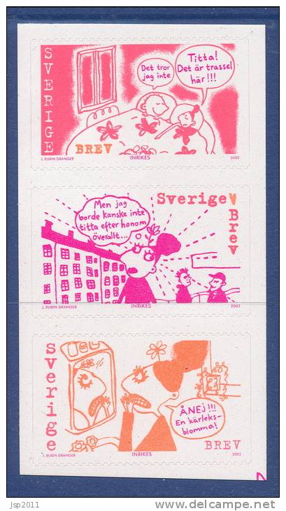 Sweden 2002 Facit #  2285-2287. Miss Livrädd And The Love, MNH (**) - Ongebruikt