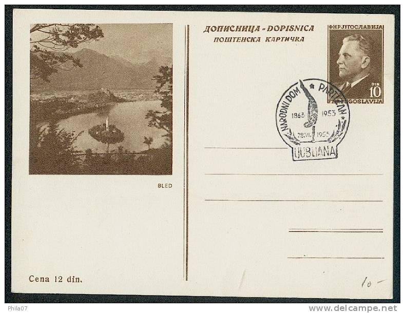 SFRJ Yugoslavia, Stationery With Picture Bled ---- Cancel Narodni Dom Ljubljana. See Scan. - Sonstige & Ohne Zuordnung
