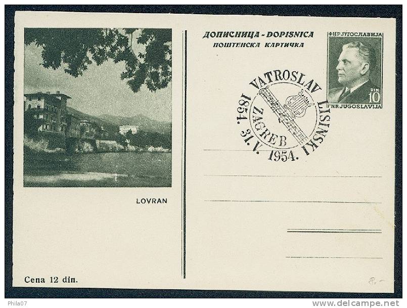 SFRJ Yugoslavia, Stationery With Picture Lovran ---- Cancel Vatroslav Lisinski. See Scan. - Otros & Sin Clasificación