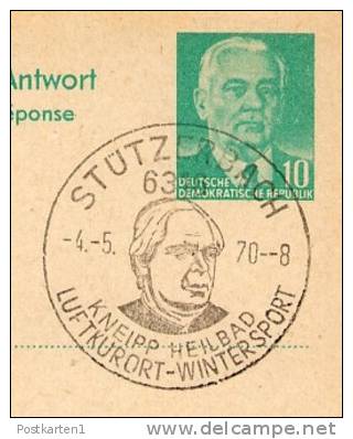 KNEIPP Stützerbach 1970 Auf DDR P70 II A Antwort-Postkarte ZUDRUCK BÖTTNER #2 - Thermalisme