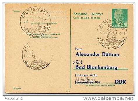 KNEIPP Stützerbach 1970 Auf DDR P70 II A Antwort-Postkarte ZUDRUCK BÖTTNER #2 - Thermalisme