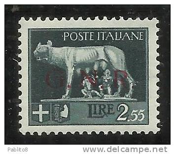 ITALY KINGDOM ITALIA REGNO 1944 REPUBBLICA SOCIALE ITALIANA RSI GNR L. 2,55 MNH BEN CENTRATO - Nuovi