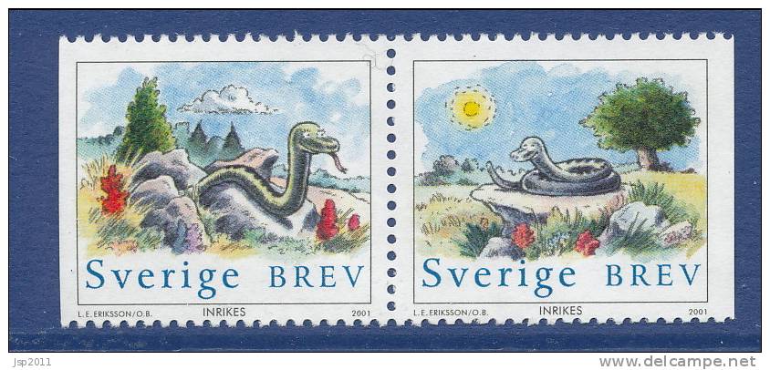 Sweden 2001 Facit #  2236-2237. The Snake, SX-pair  MNH (**) - Neufs