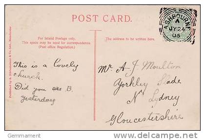 P/HISTORY -1905 SQUARED CIRCLE CANCELLATION -ASHBOURNE - Postmark Collection