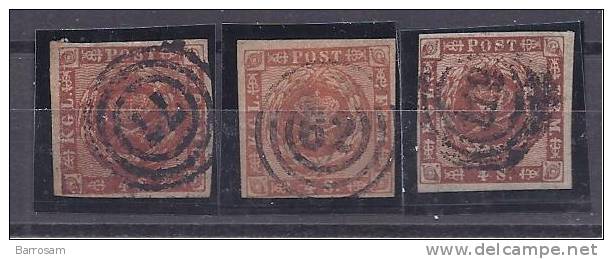 Denmark1858:Michel 7 Lot Of 3 Used - Used Stamps