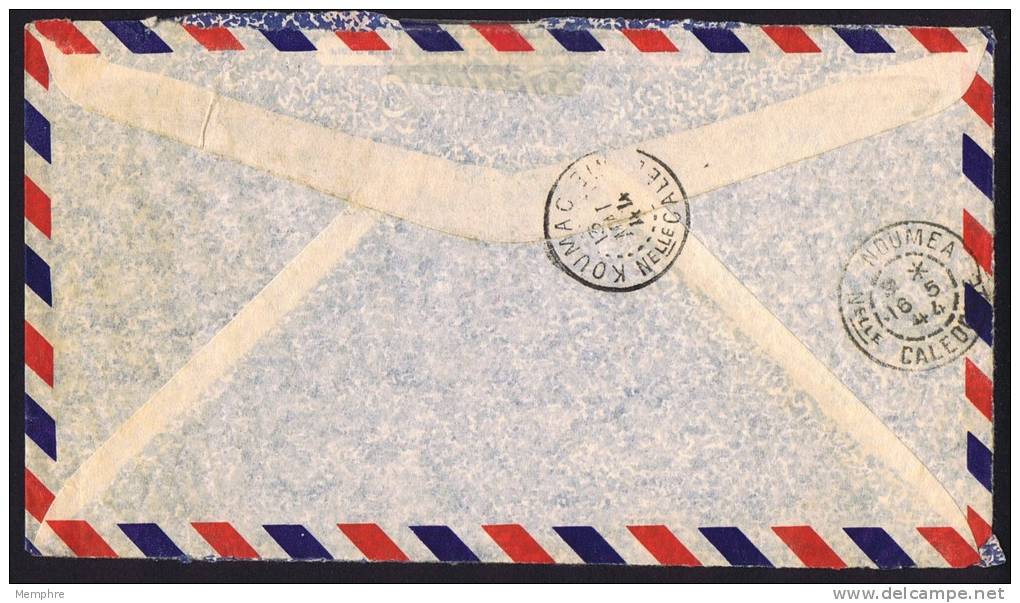 1944  Lettre De POUM Pour Nouméa  Yv 150, 154A   Marque De Censure Locale - Cartas & Documentos