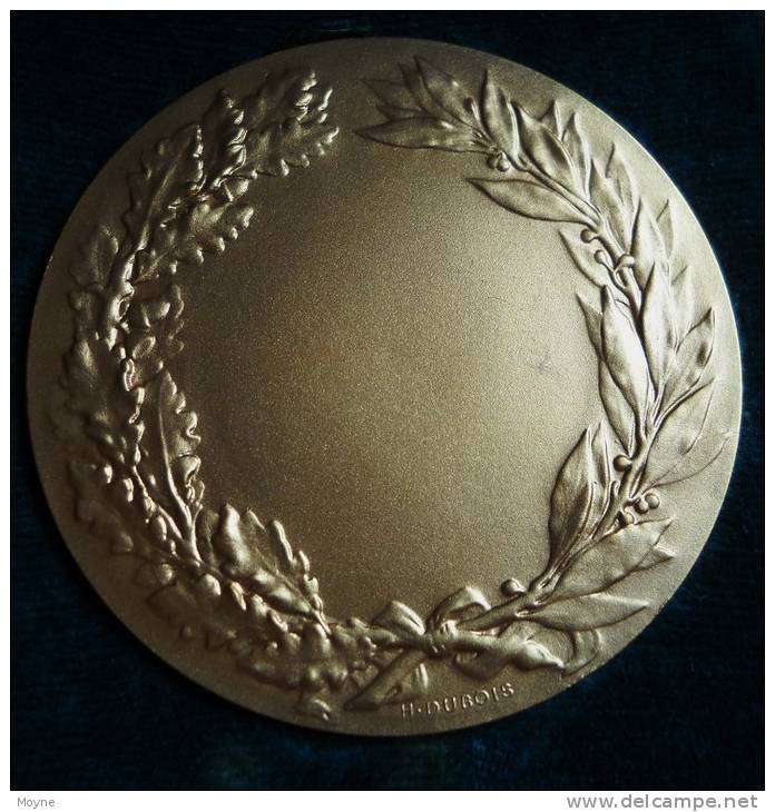 GROSSE MEDAILLE EN BRONZE  DORE -  Thême : CHASSE Ou CONCOURS DE TIR   ,signée F.Fraisse  - Diamètre=50mm, Poids=70 Env. - Sonstige & Ohne Zuordnung