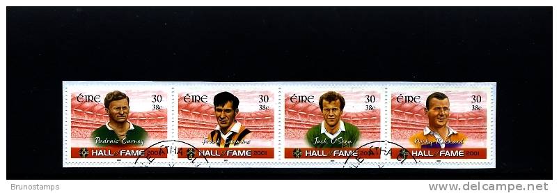 IRELAND/EIRE - 2001  HALL OF FAME  STRIP  FINE USED - Oblitérés