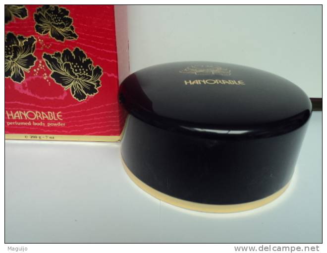 HANORABLE   POUDRE PARFUMEE POUR LE CORPS  PLEINE AVEC HOUPETTE NEUVE  VOIR & LIRE !!! - Miniatures Womens' Fragrances (in Box)