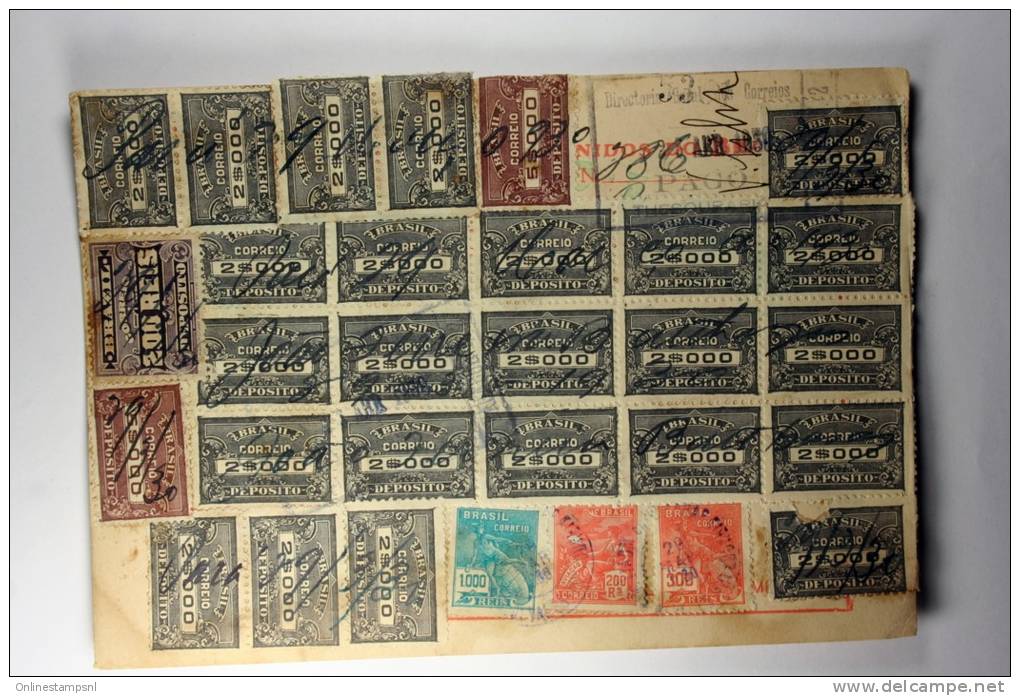 Brasil Vale Postal Nacional, Postal Payment, 1930 Mixed Stamps - Brieven En Documenten