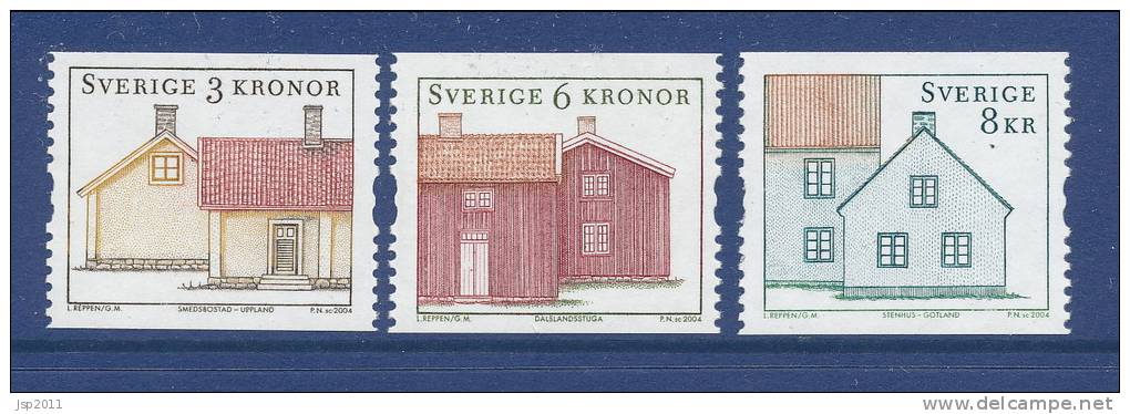 Sweden 2004 Facit #  2436-2438. Landscape Houses 2, MNH (**) - Nuevos