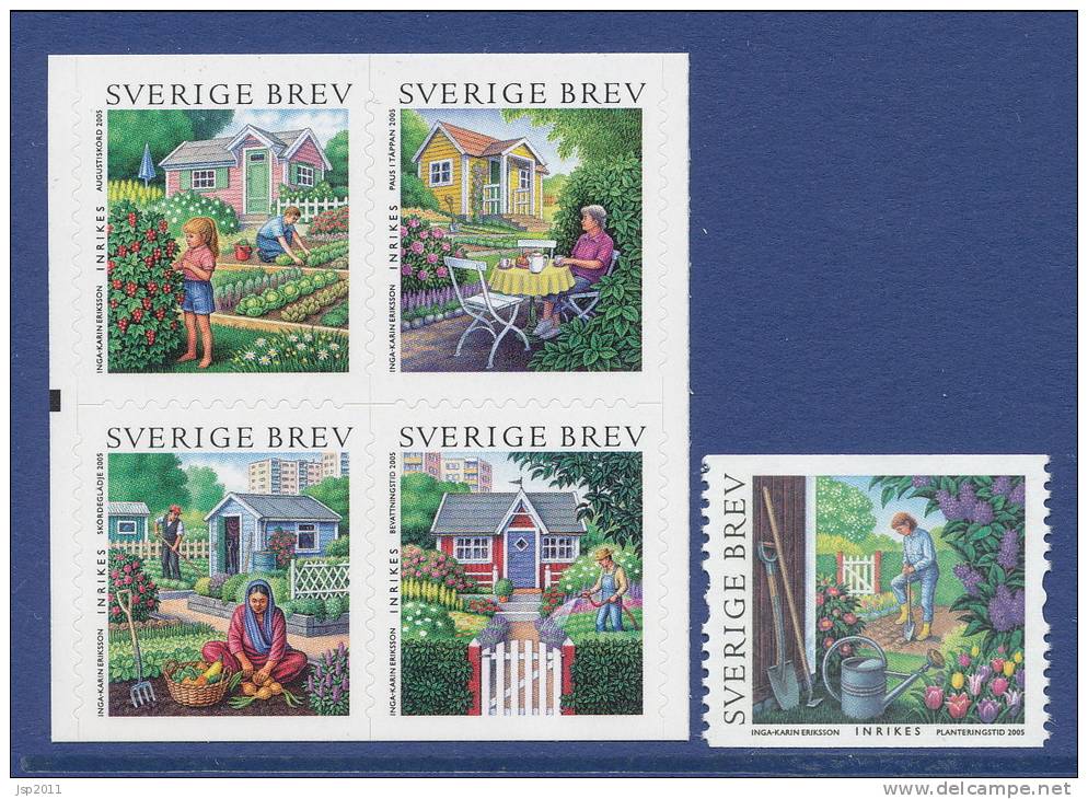 Sweden 2005 Facit #  2486-2490. At Our Summer Houses,  MNH (**) - Ongebruikt