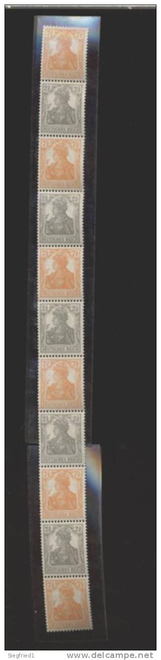 Deutsches Reich ** 98-99b R   11er Streifen Michel 160,00 - Neufs