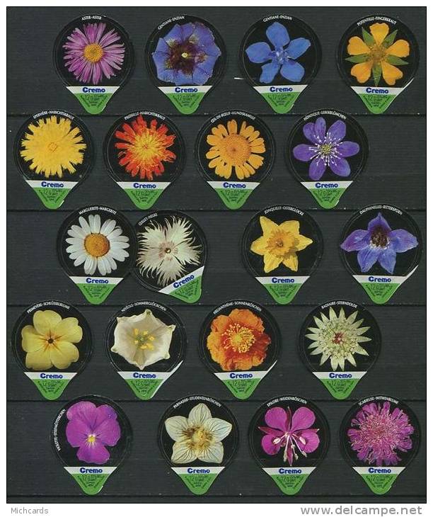 320 - Fleurs - Serie Complete De 20 Opercules Suisse Cremo - Opercules De Lait