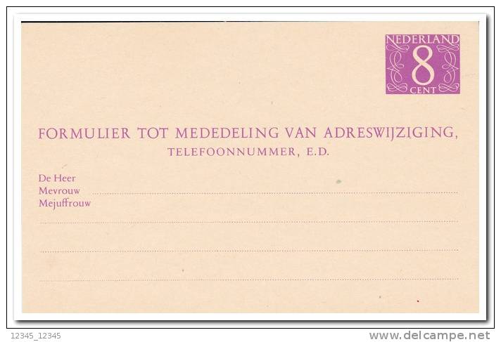 Adreswijziging 1965, 8ct., Geuzendam 32 - Entiers Postaux