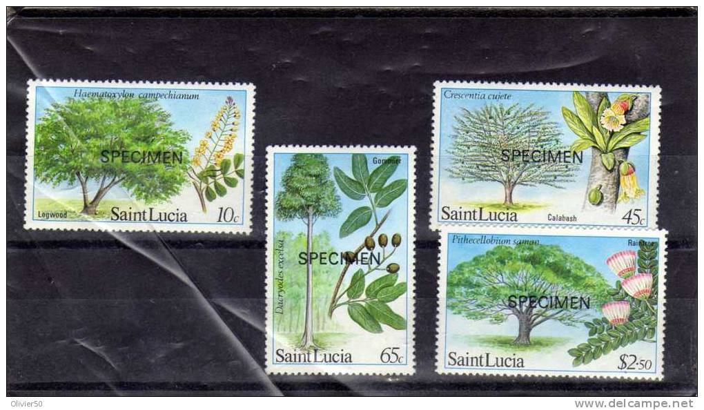 Sainte-Lucie (1984) - "Arbres"  Surchargés Specimen Neufs** - St.Lucie (1979-...)