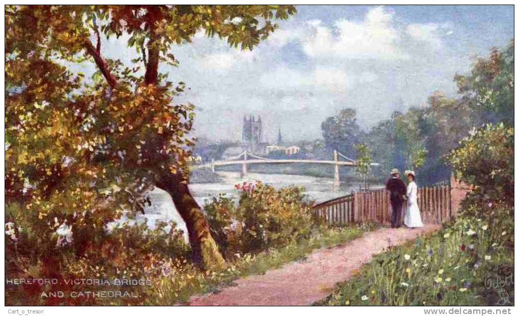 CPA ROYAUME UNI HEREFORD VICTORIA BRIDGE AND CATHEDRAL - Herefordshire