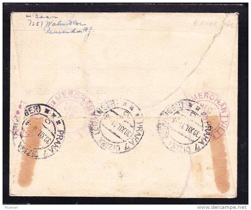 E-AMER-76 LETTER FROM USA TO CHECOSLOVAQUIA 30.12.1931 - Briefe U. Dokumente