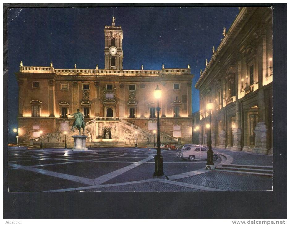 H867 Roma, Il Campidoglio - Auto Cars Voitures -   Timbro XXXIX Congresso Unione Trasporti Pubblici 1971 - Transportes