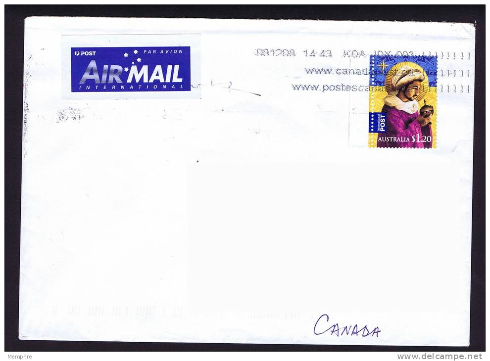 2008  Airmail Letter To Canada International $1,20  Stamp  Christmas Issue - Covers & Documents