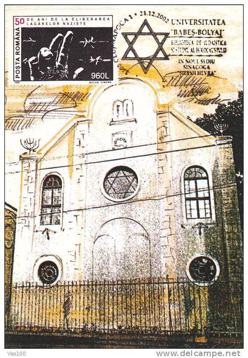 JEWS,JUDAIKA,SINAGOGUE,2002,CM,MAXICARD,CARTE MAXIMUM,ROMANIA. - Judaisme