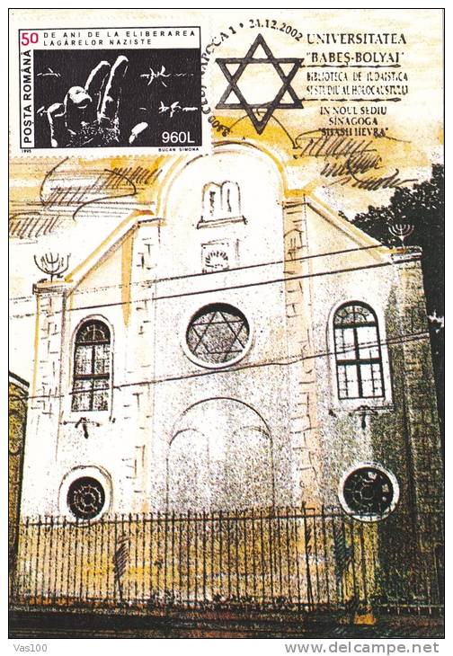 JEWS,JUDAIKA,SINAGOGUE,20 02,CM,MAXICARD,CARTE MAXIMUM,ROMANIA. - Judaisme