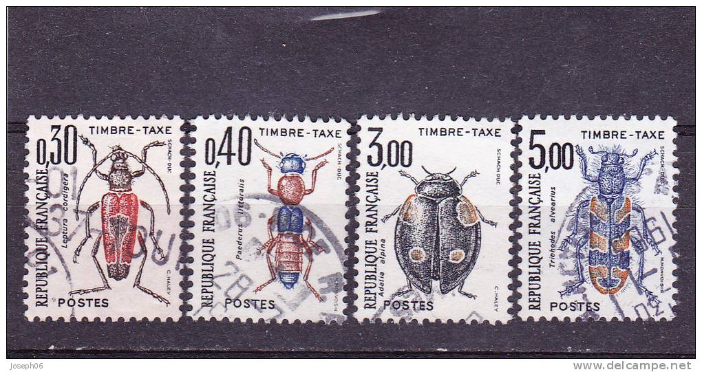 FRANCE  1983  Taxe  Y.T.  N° 109  à  112  Oblitéré - 1960-.... Gebraucht