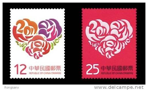 Taiwan 2013 LOVE 2V - Unused Stamps