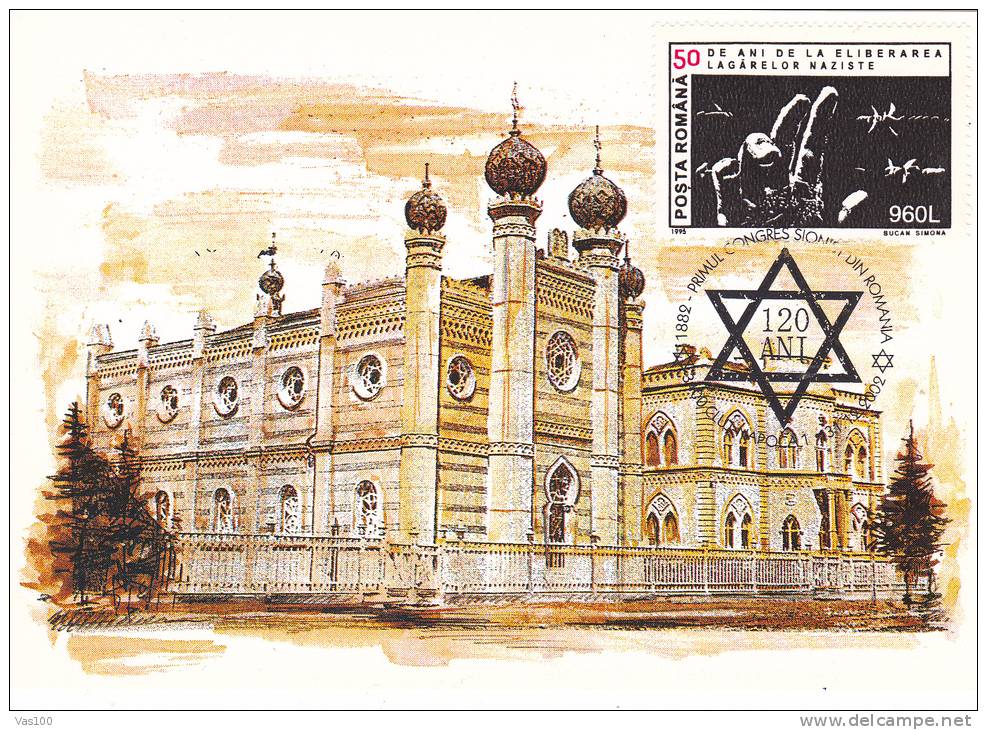 JEWS,JUDAIKA,SINAGOGUE,20 02,CM,MAXICARD,CARTE MAXIMUM,ROMANIA. - Judaisme