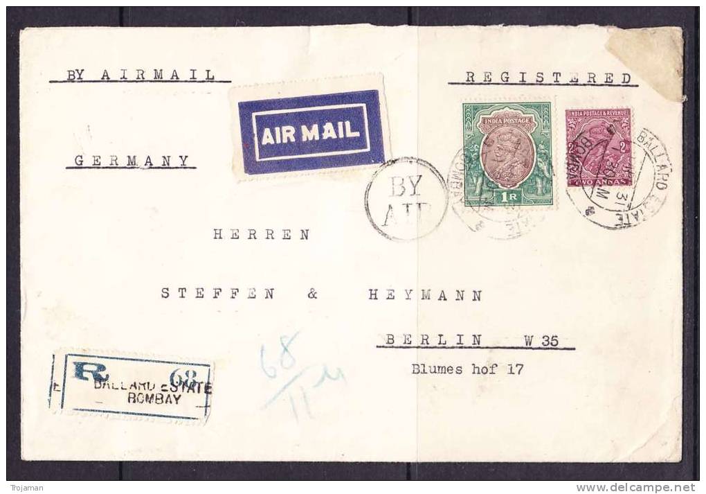 E-ASIA-05 LETTER FROM INDIA BOMBAY TO GERMANY BERLIN 23.04.1931 - Airmail